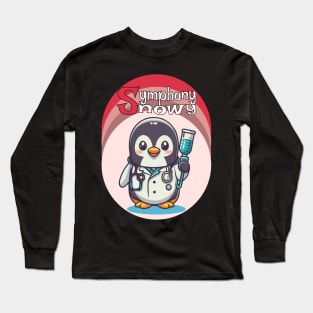 Snowy Symphony, Penguin Long Sleeve T-Shirt